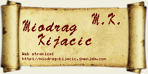 Miodrag Kijačić vizit kartica